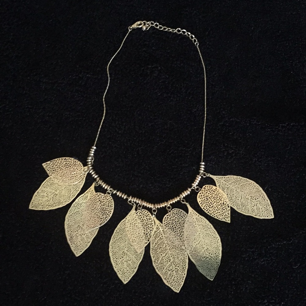 Gold leaf necklace
